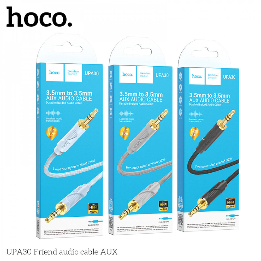 Cable Aux (1m) — Hoco UPA30  — Black