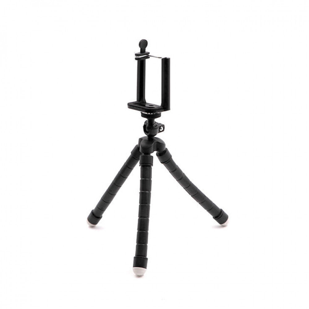 Гибкий мини-штатив тринога трипод для телефона и камеры (осьминог, паук) GoPro экшн камеры 25 см — Black