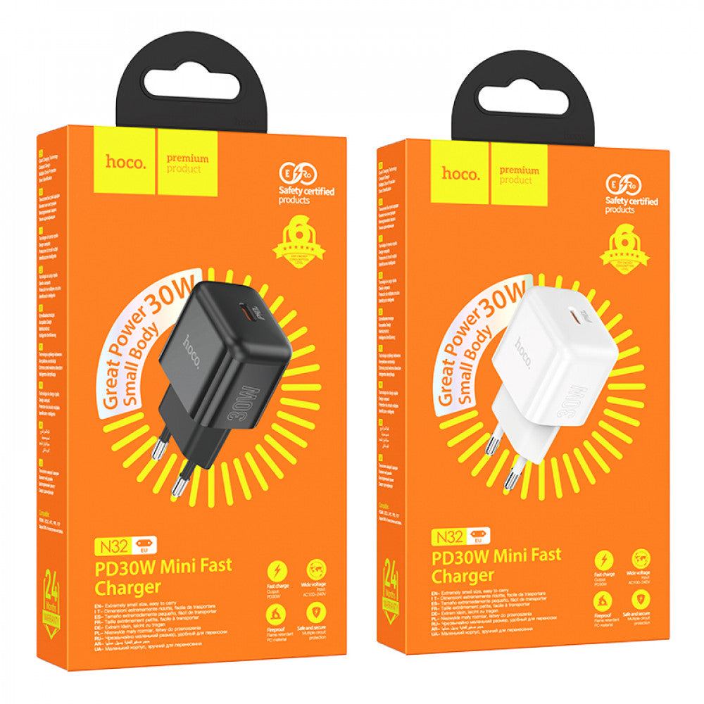 Home Charger 30W PD Hoco N32 Glory – white