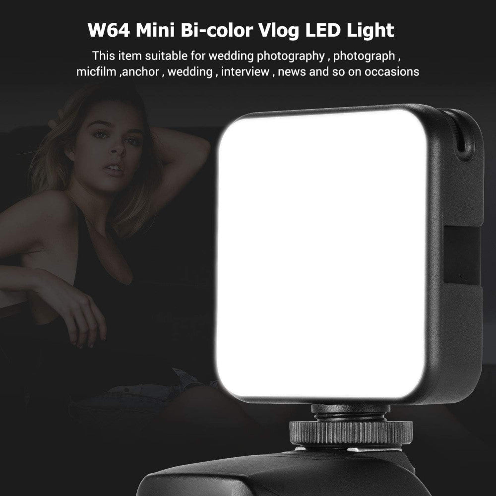 Video light lamp LED W64 6W LED 64pcs color 2500-6500K CRI 95+ Battery 2000mAh