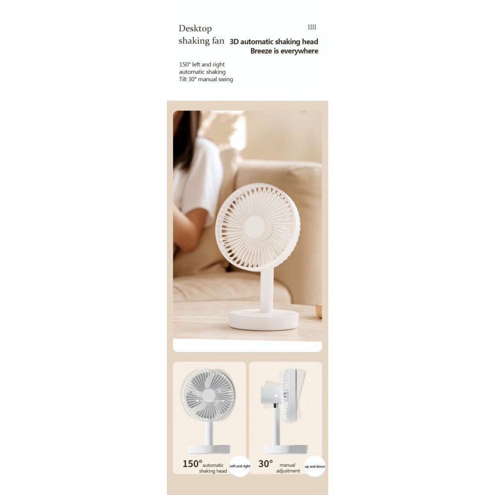 Портативный мини вентилятор WT-F52 White - 4000 mAh