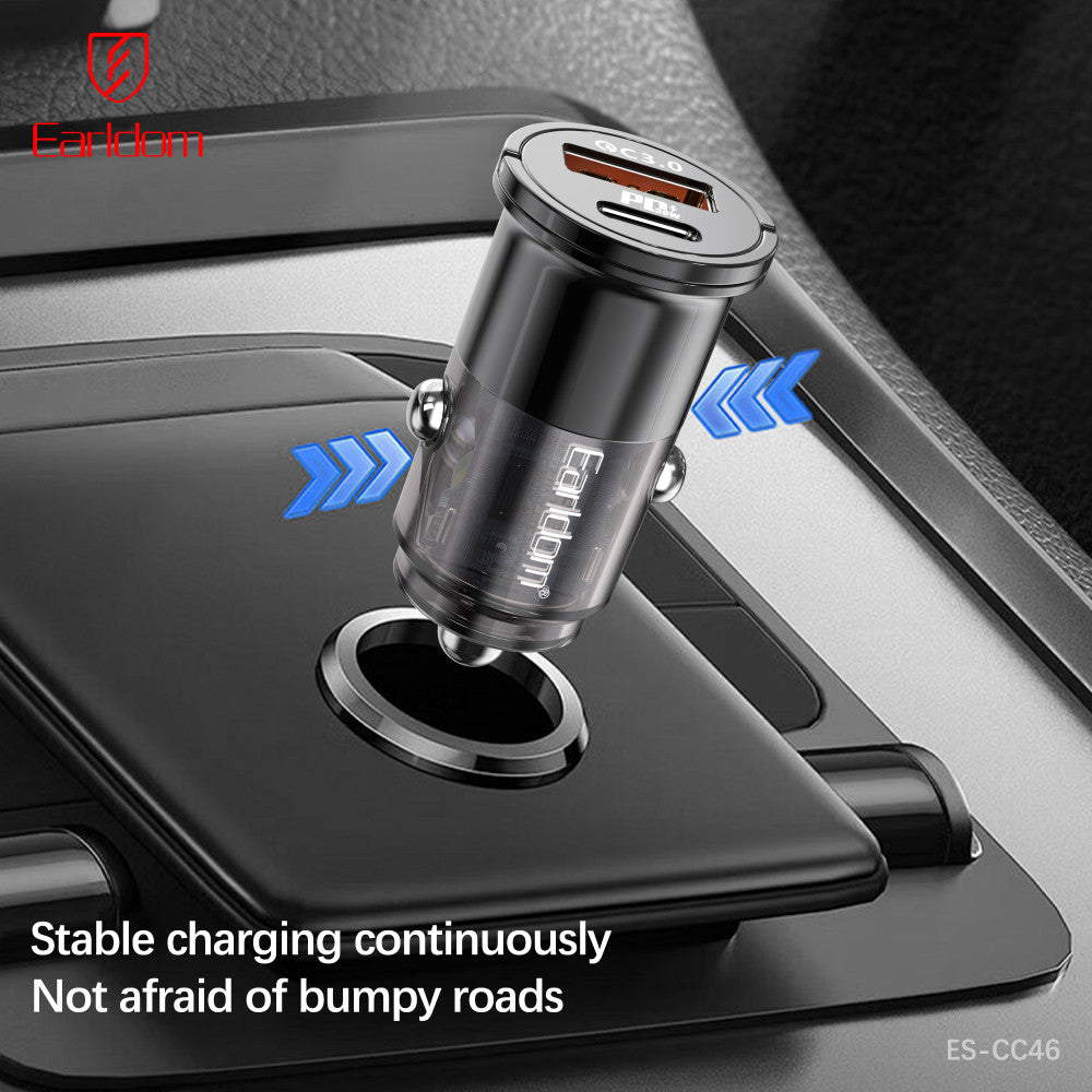 Car Charger 30W 1U 1C Earldom ES-CC46