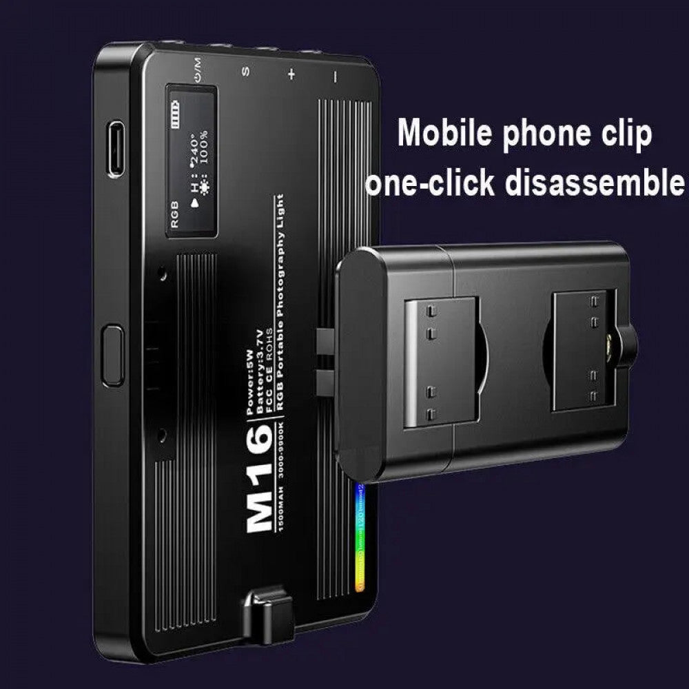 On-camera video light LED RGB — M16