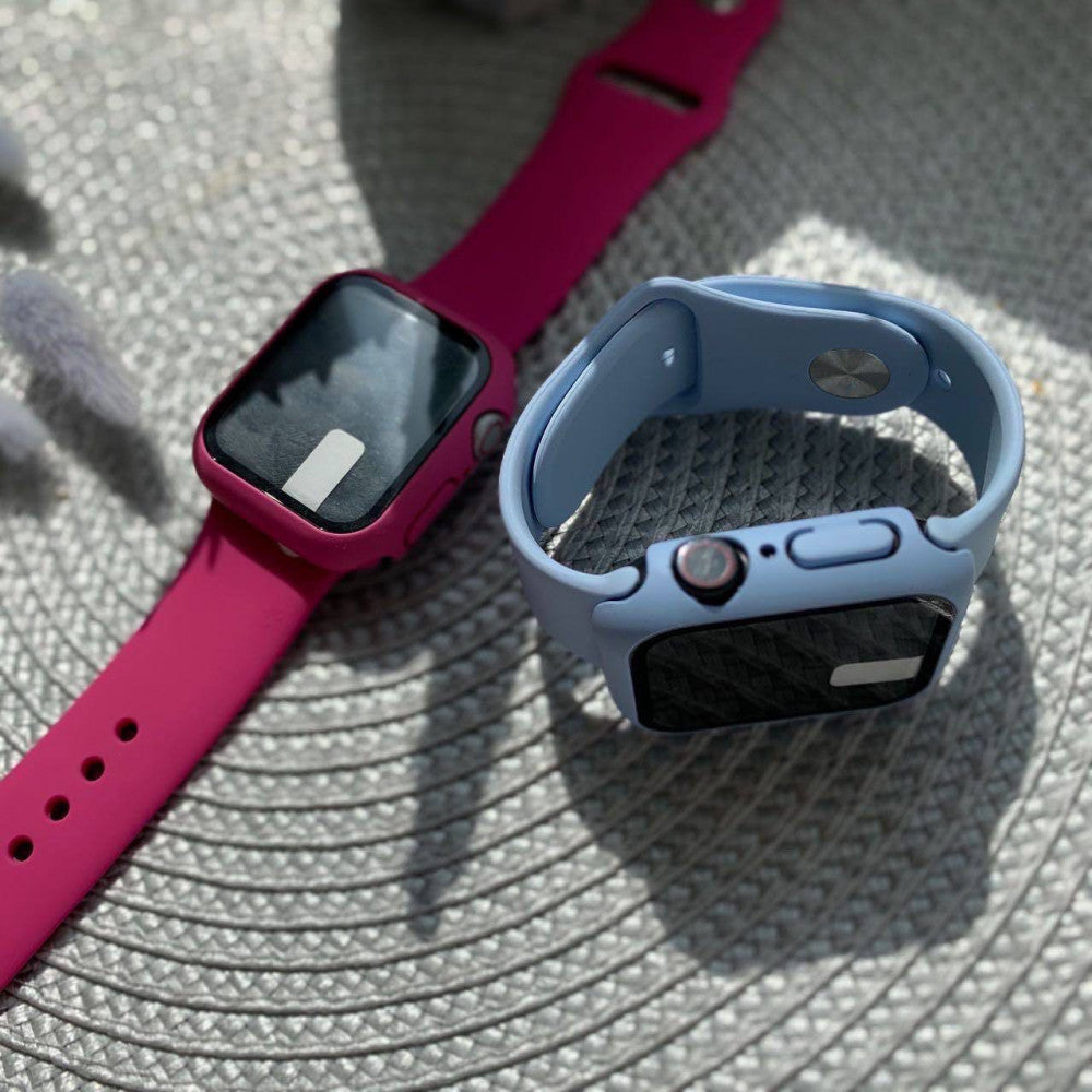 Reminets Silicon &amp; Glass Apple Watch 38 mm 40mm – Blue