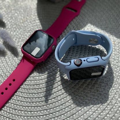 Reminets Silicon &amp; Glass Apple Watch 38 mm 40mm – Blue