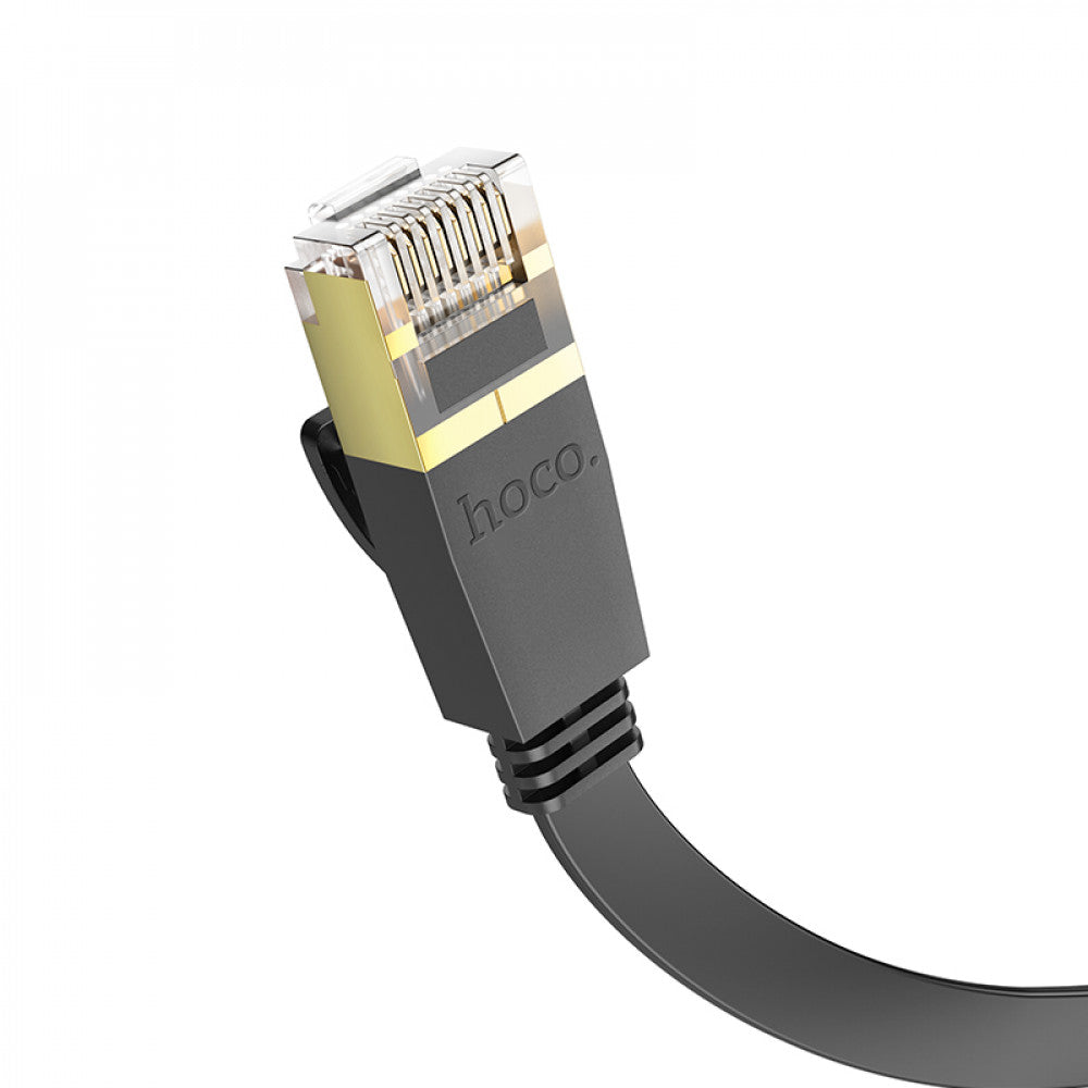 Hoco US07 General pure copper flat network cable(L=1M) – Black