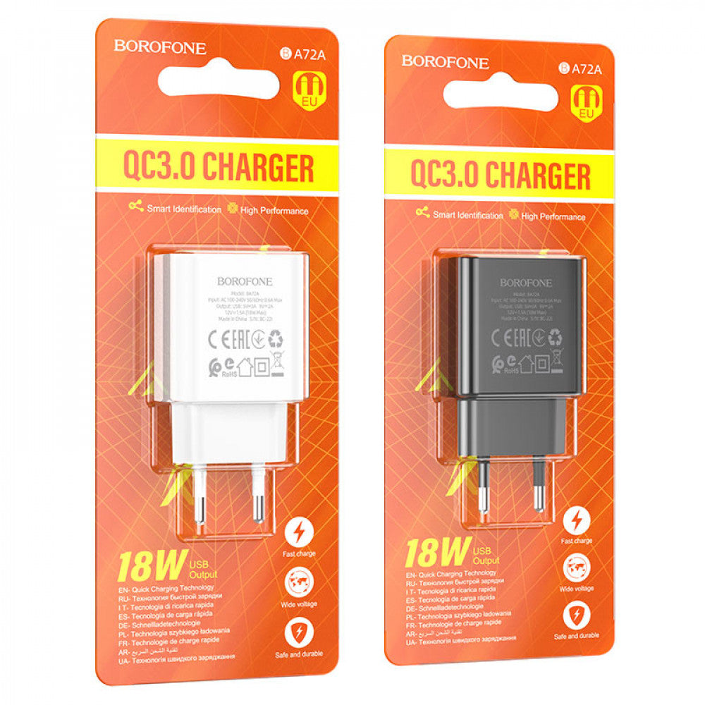 Home Charger | 18W | QC3.0 — Borofone BA72A — White