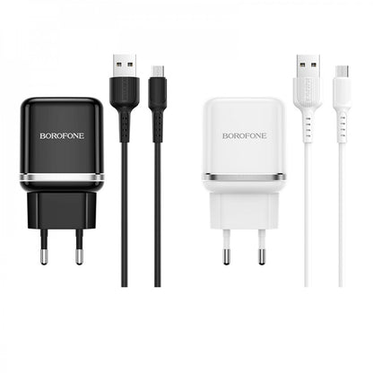 Home Charger | 18W | QC3.0 | USB C Cable (1m) – Borofone BA36A – Black