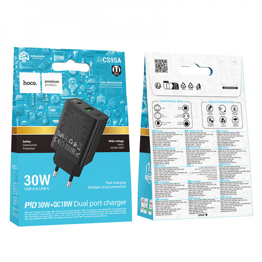 Home Charger | 30W | PD | QC3.0 — Hoco CS95A