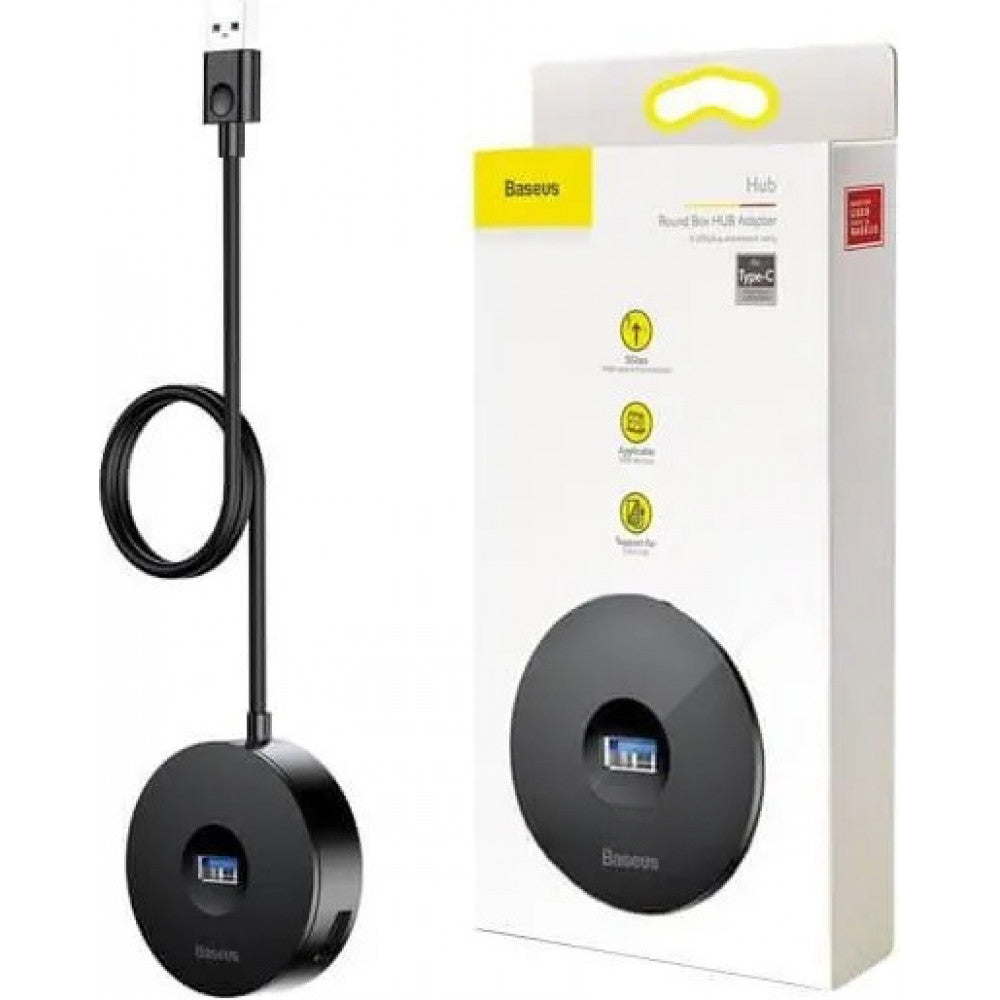 HUB Adapter Baseus(CAHUB-U01) Airjoy round box (USB3.0 to USB3.0*1+USB2.0*31m – CAHUB-U01 Black