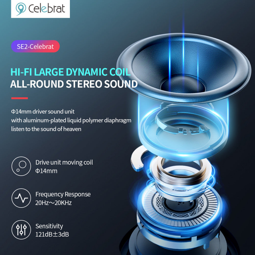 Bluetooth headphones Celebrat SE2 – Black