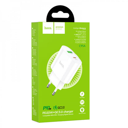 Home Charger 20W PD QC3.0 Hoco C95A – White