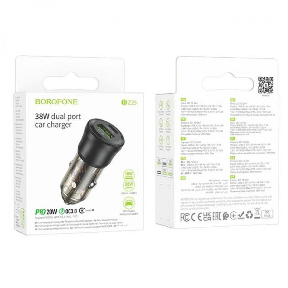 Car Charger 38W 1U 1C Borofone BZ18A