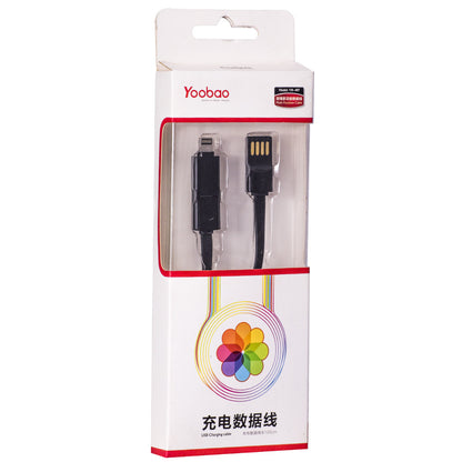 Cable 2 in 1 (L, M) 2A (1m) Yoobao YB407 – White