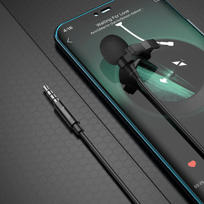 Microphone for phone 3.5mm Hoco L14 Lavalier — Black