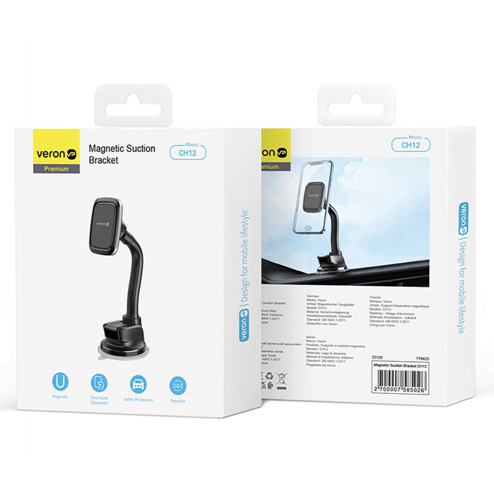 Magnetic car holder with suction cup Veron CH12