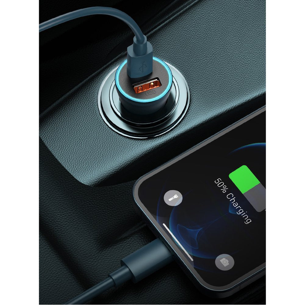 Car Charger 40W 1U 1C C to Lightning Cable (1m) Baseus (TZCCJD-03) Golden Contactor Pro Quick Charger – TZCCJD-03 Blue