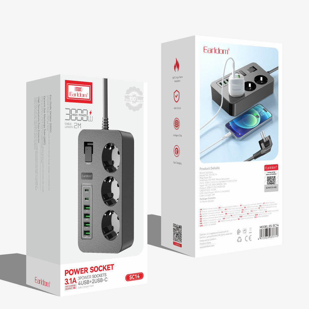 Фільтр живлення 4U | 3P | 2C — Earldom ES-SC14