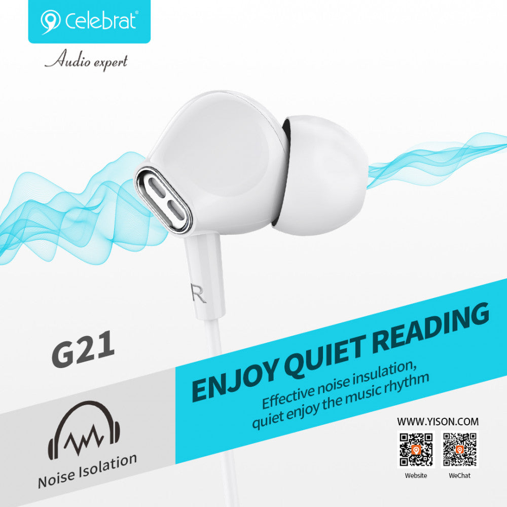 Headphones with microphone 3.5mm Celebrat G21 – Black