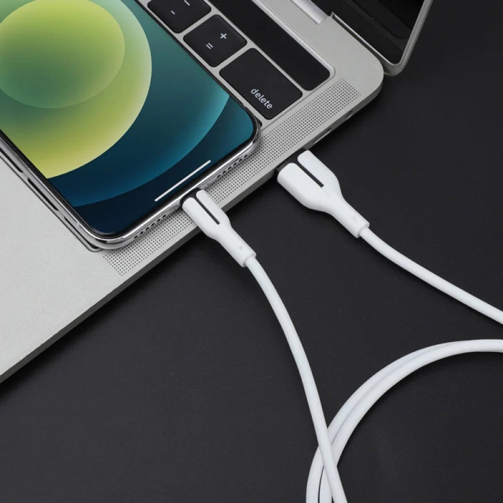 USB C cable 3A (1m) Veron SC06 Silicon - White