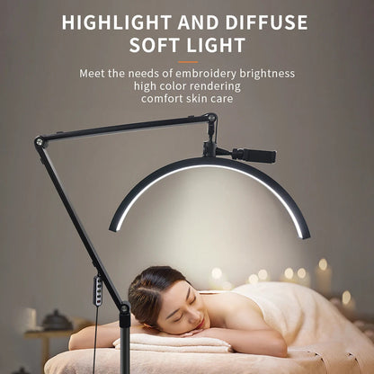 Shadowless LED crescent lamp HD-M50X 36W color 3200-5600K 50cm light:238 138-180cm Alloy lamp head+metal support