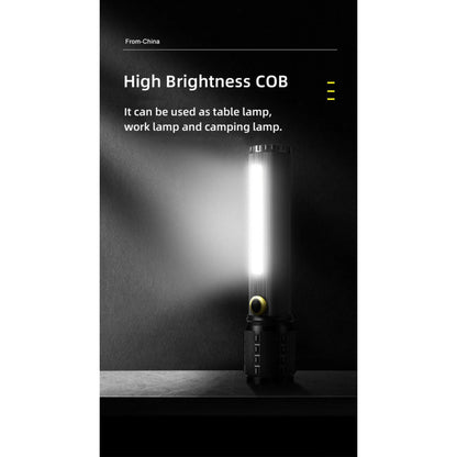 Rechargeable LED flashlight C73 with side diode three modes of operation, main light, side LED light and strobe