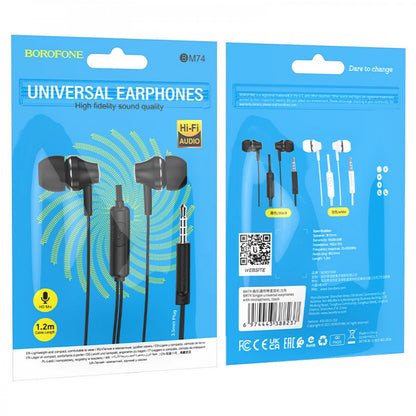 Headphones with microphone 3.5mm Borofone BM74 Singer – Black