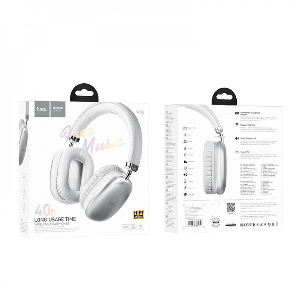 Bluetooth Headphones Hoco W35 – Silver