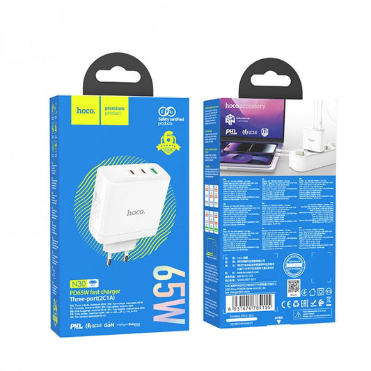 Home Charger | 65W | PD | QC3.0 - Hoco N30 - White