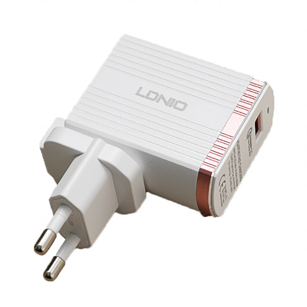 Ldnio A1302Q Home Charger Set (Lightning)(1USB)(3 A) — White