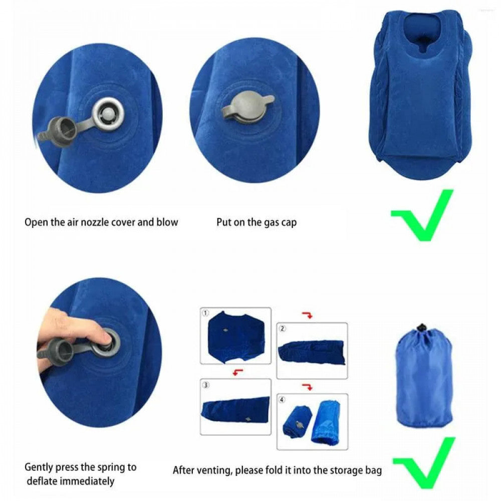 Inflatable hug pillow with arm hole