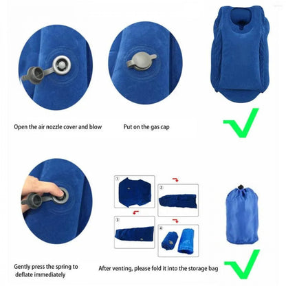 Inflatable hug pillow with arm hole