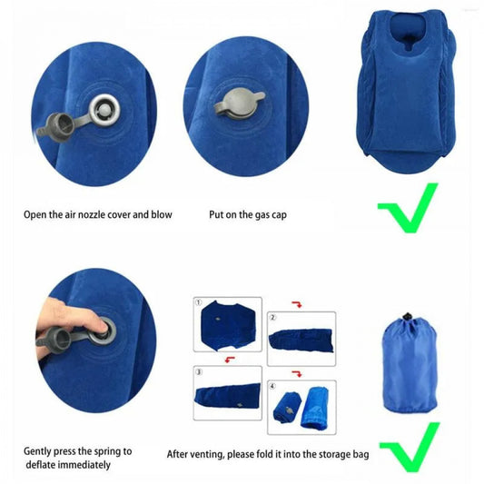 Inflatable hug pillow with arm hole