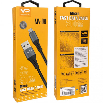 Cable Micro 2.4A (2m) Veron NM09 Nylon