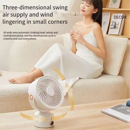 Портативный мини вентилятор WT-F70 White  - 4000 mAh