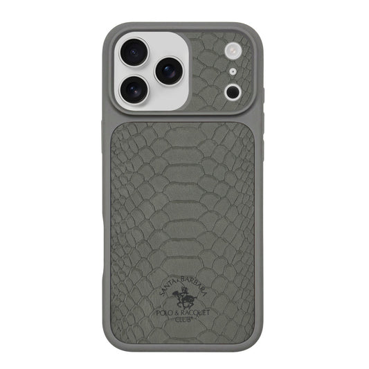 Polo Knight Leather Case iPhone 17 Pro — Titanium Grey
