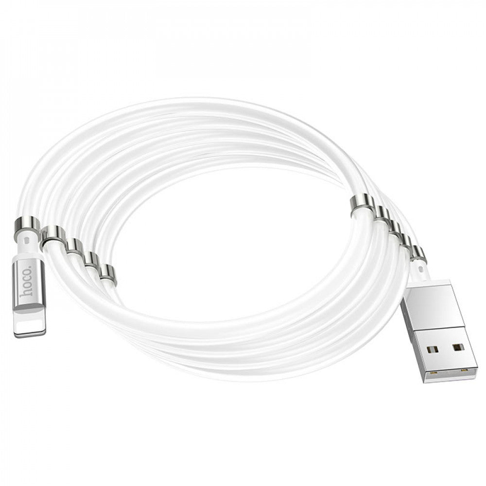 Lightning cable 2.4A (1m) Hoco U91 Magnetic – White