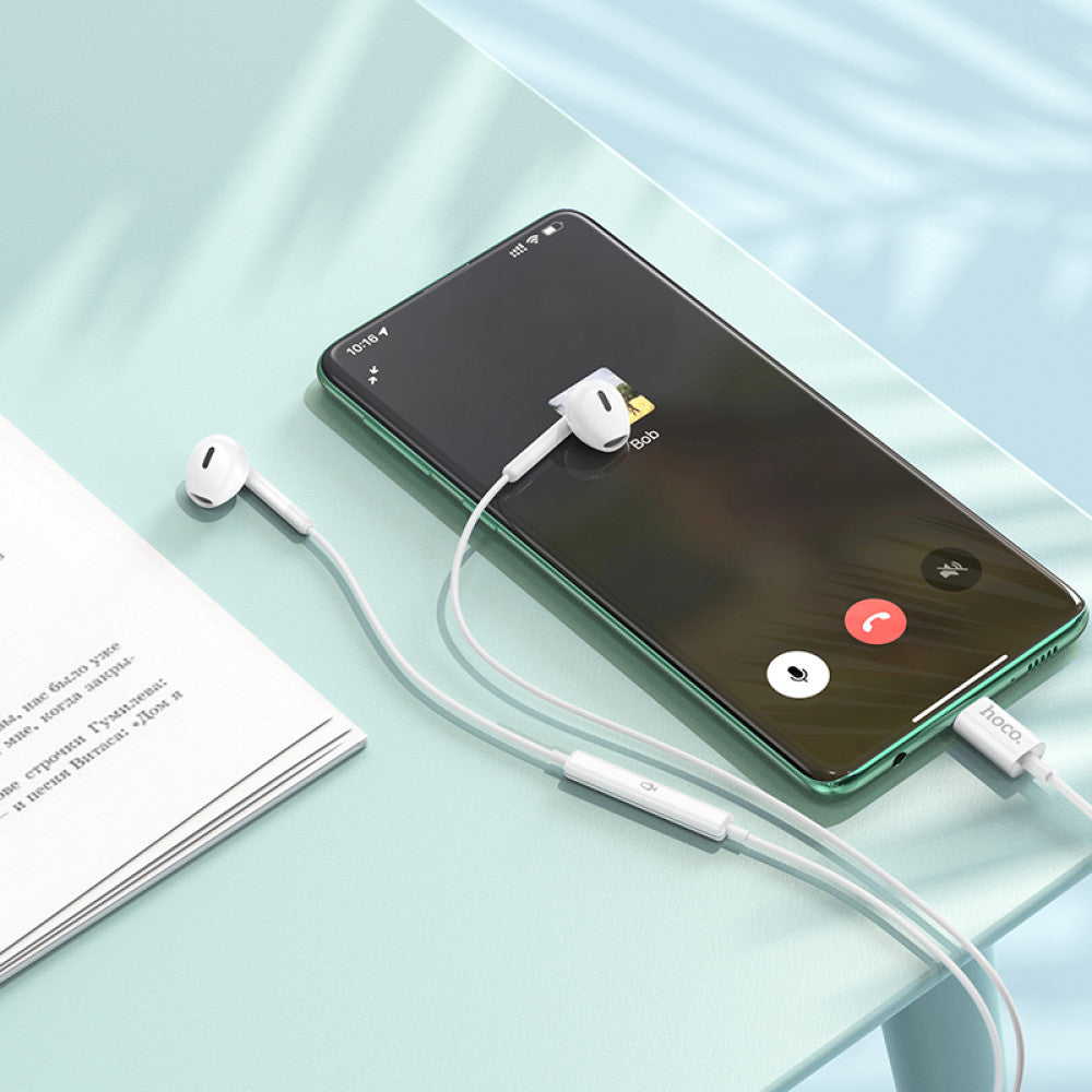 Type C headphones with microphone – Hoco M109 – White