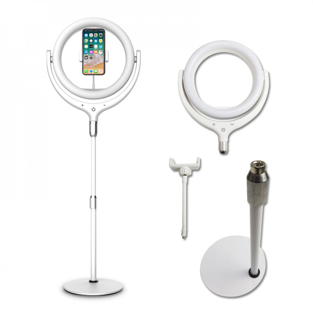 LED ring lamp kit 26 cm 10" F-539A 96 pcs 3300K - 6000K+ holder + remote + tripod stand