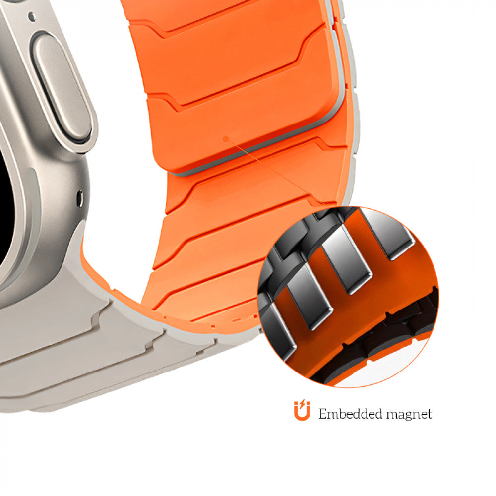 Ремінець Hoco WA39 — Apple Watch 42 mm | 44 mm | 45 mm | 49 mm — Black & Orange