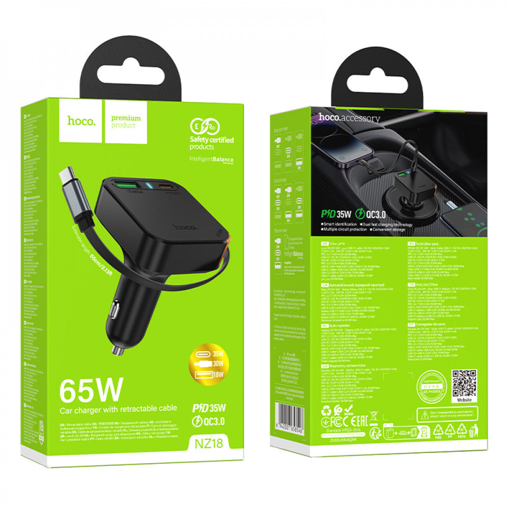 Car Charger | 60W | PD | USB QC3.0 | USB-C | — Hoco NZ18