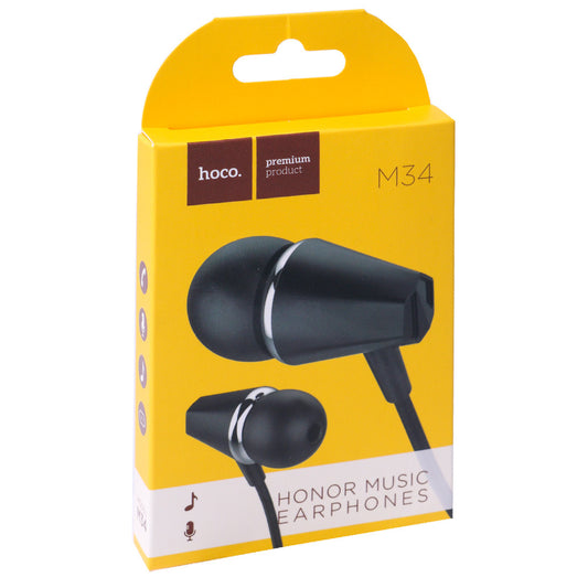 Headphones with microphone 3.5mm Hoco M34 Honor Music – Black