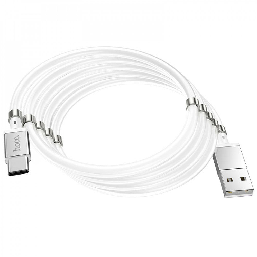 USB C cable 2.4A (1m) Hoco U91 Magnetic – White