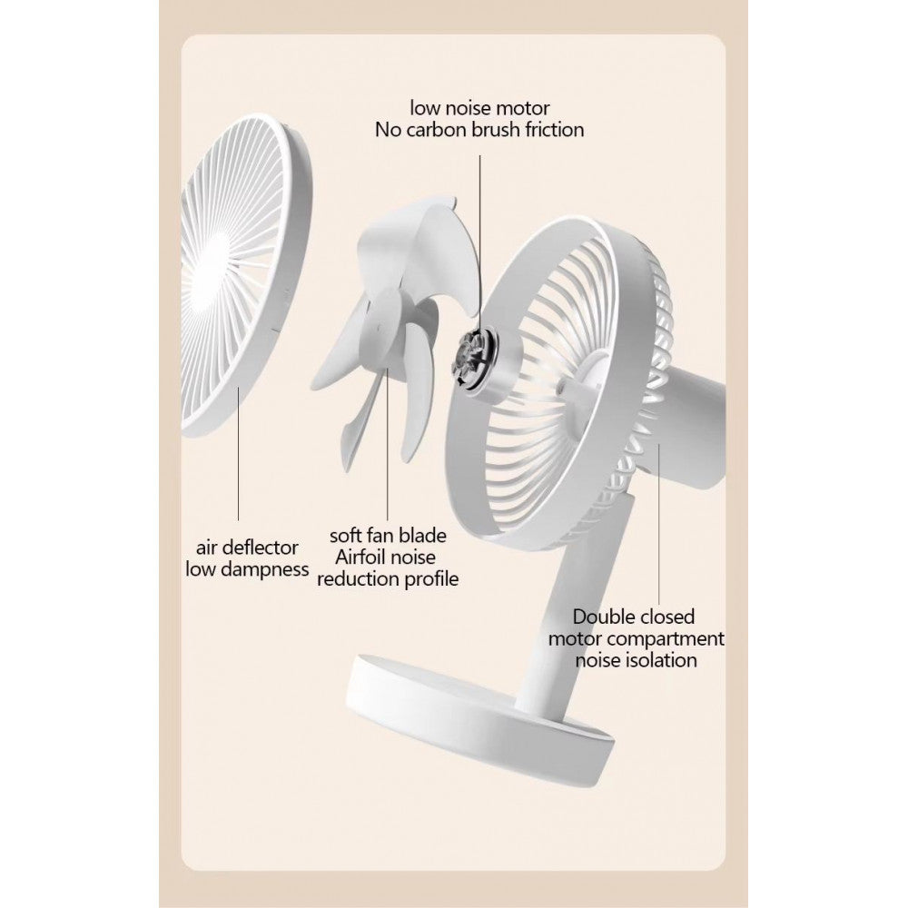 Портативный мини вентилятор WT-F52 White - 4000 mAh