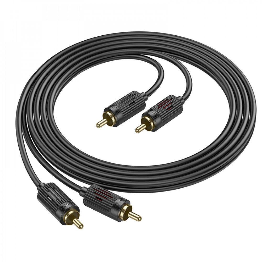 Cable 2 RCA To 2 RCA (1m) Hoco UPA29 – Black