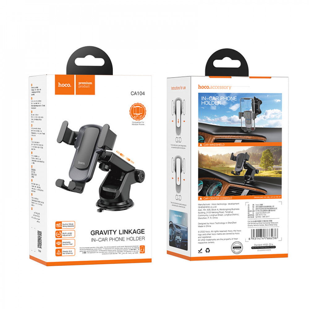 Car holder sliding on a suction cup Hoco CA104 — Black