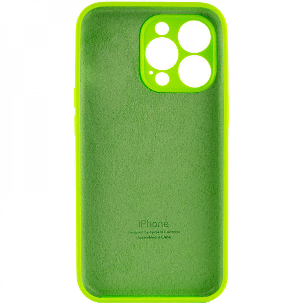 Original Silicone Case with protective camera iPhone 13 Pro Max — Neon Green (60)
