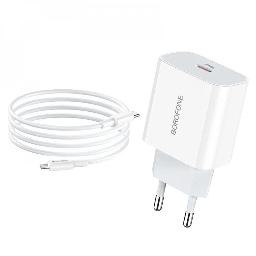 Home Charger | 20W | PD | Lightning Cable (1m) – Borofone BA38A – White