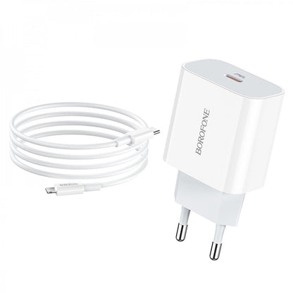 Home Charger | 20W | PD | Lightning Cable (1m) – Borofone BA38A – White