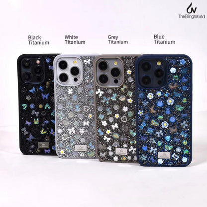 Cover Cases Bling World Swarovski TPU Case iPhone 15 Pro - White Titanium
